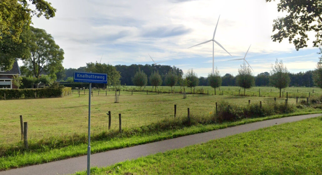 Zicht vanaf de Knalhutteweg bij Stroinkslanden